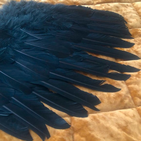 HALLOWEEN. Black Feather Wings! Masquerade/Cosplay/Super Hero (Unisex) L - Picture 5 of 7